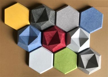 Estudio de música 3d con paneles acústicos hexagonales de amortiguación de sonido 600mm * 600mm
