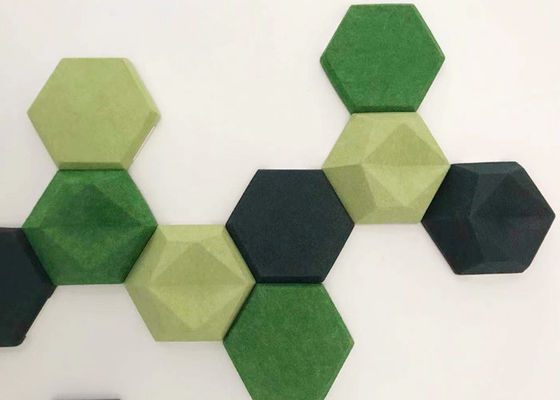 Paneles de pared de poliéster hexágono 3D decorativos que absorben el sonido